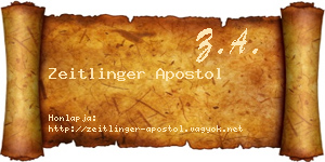 Zeitlinger Apostol névjegykártya